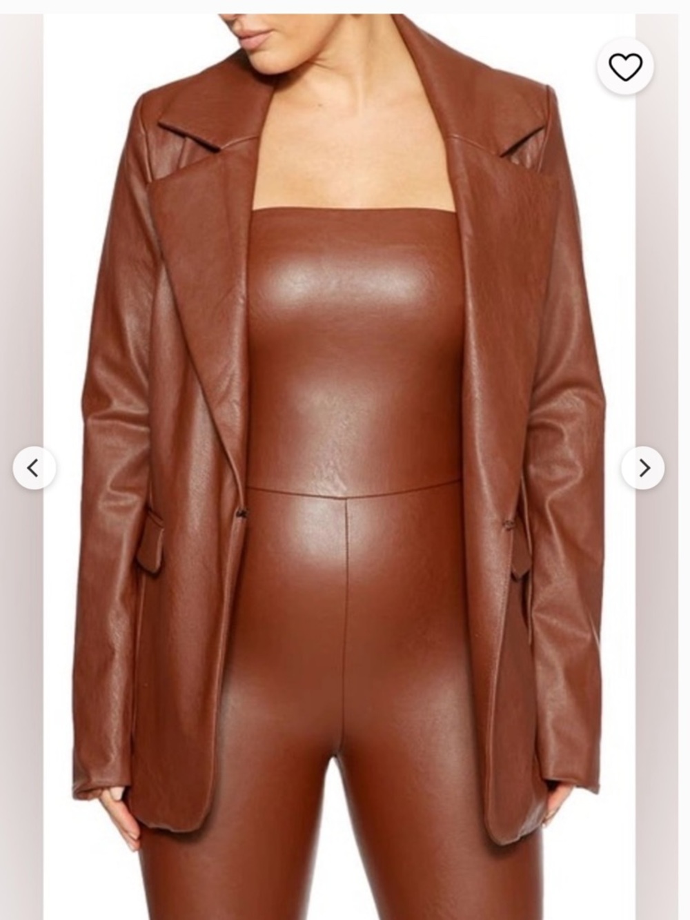 NEW NAKED WARDROBE Women’s Burgundy Vegan Matte Leather Oversized Blazer